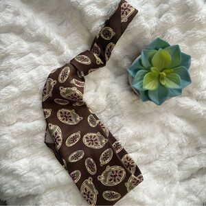 🌹VINTAGE CHRISTIAN DIOR • Brown Patterned Necktie